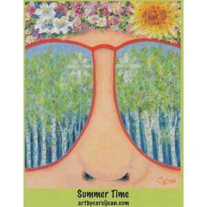 Summer Time Aspen Art Print 4x5 Card Steamboat Springs CO Summertime Carol Jean